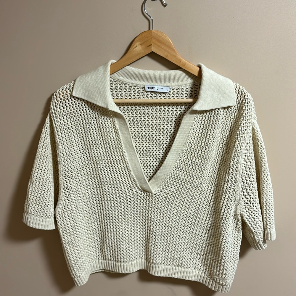 TNA mesh collard shirt